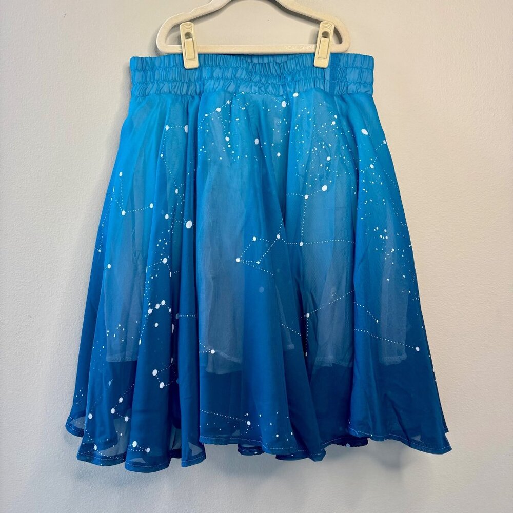 THINKGEEK Twinkling Stars Skirt Womens M Medium Blue LED Light Up Constellation - Picture 4 of 10